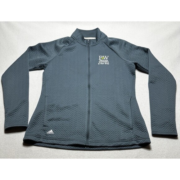 Proven Winners Adidas Jacket Womens Medium Blue Lightweight Full Zip Plant Brand - Picture 1 of 14